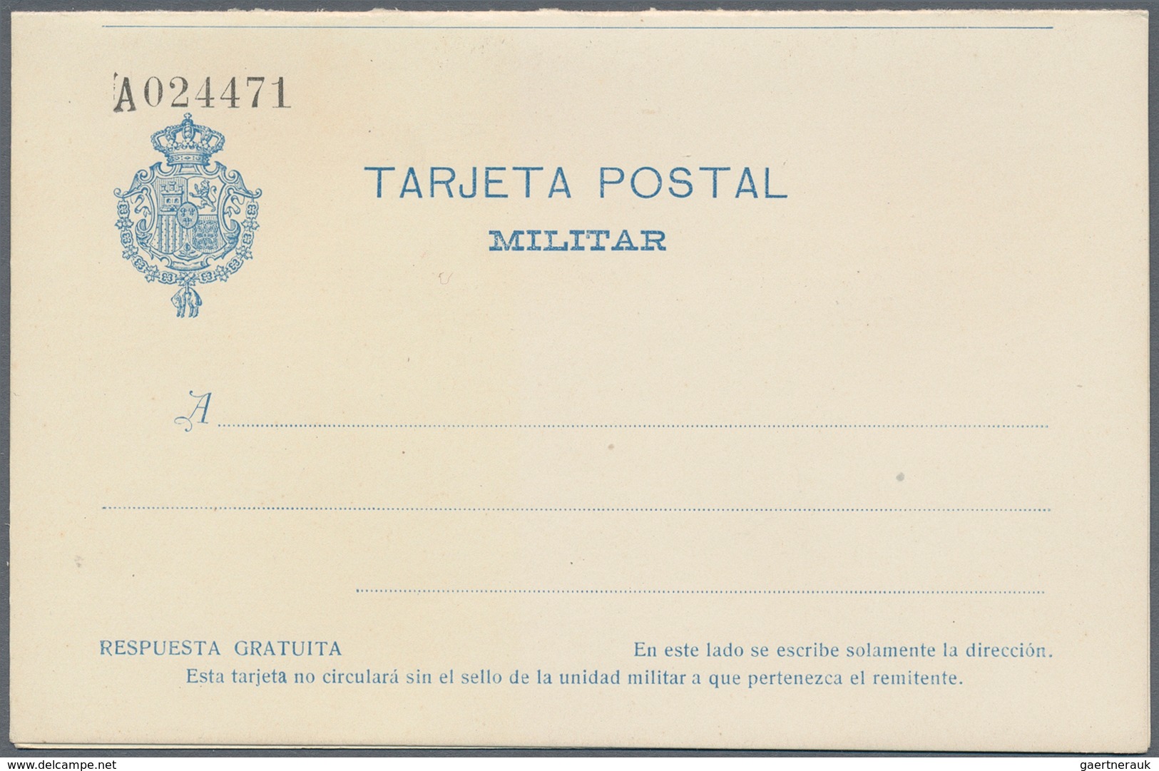 Spanien - Ganzsachen: 1921/1926. Lot Of Two Reply Cards 15c+0c Militar: One Card Unused And The Othe - 1850-1931