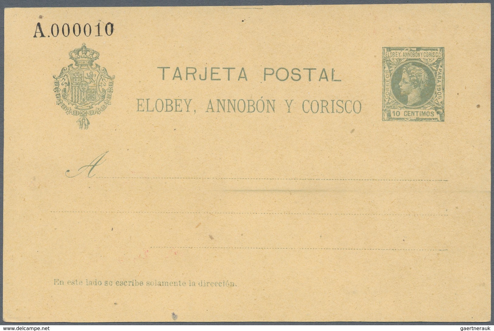 Spanien - Ganzsachen: 1905/1907. Lot Of 3 Postcards Alfonso XIII "Elobey, Annobon Y Corisco": One Ca - 1850-1931