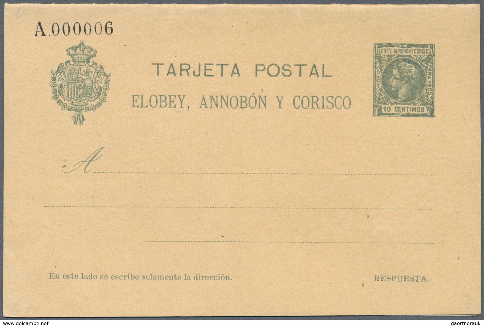 Spanien - Ganzsachen: 1905/1907. Lot Of 3 Postcards Alfonso XIII "Elobey, Annobon Y Corisco": One Ca - 1850-1931