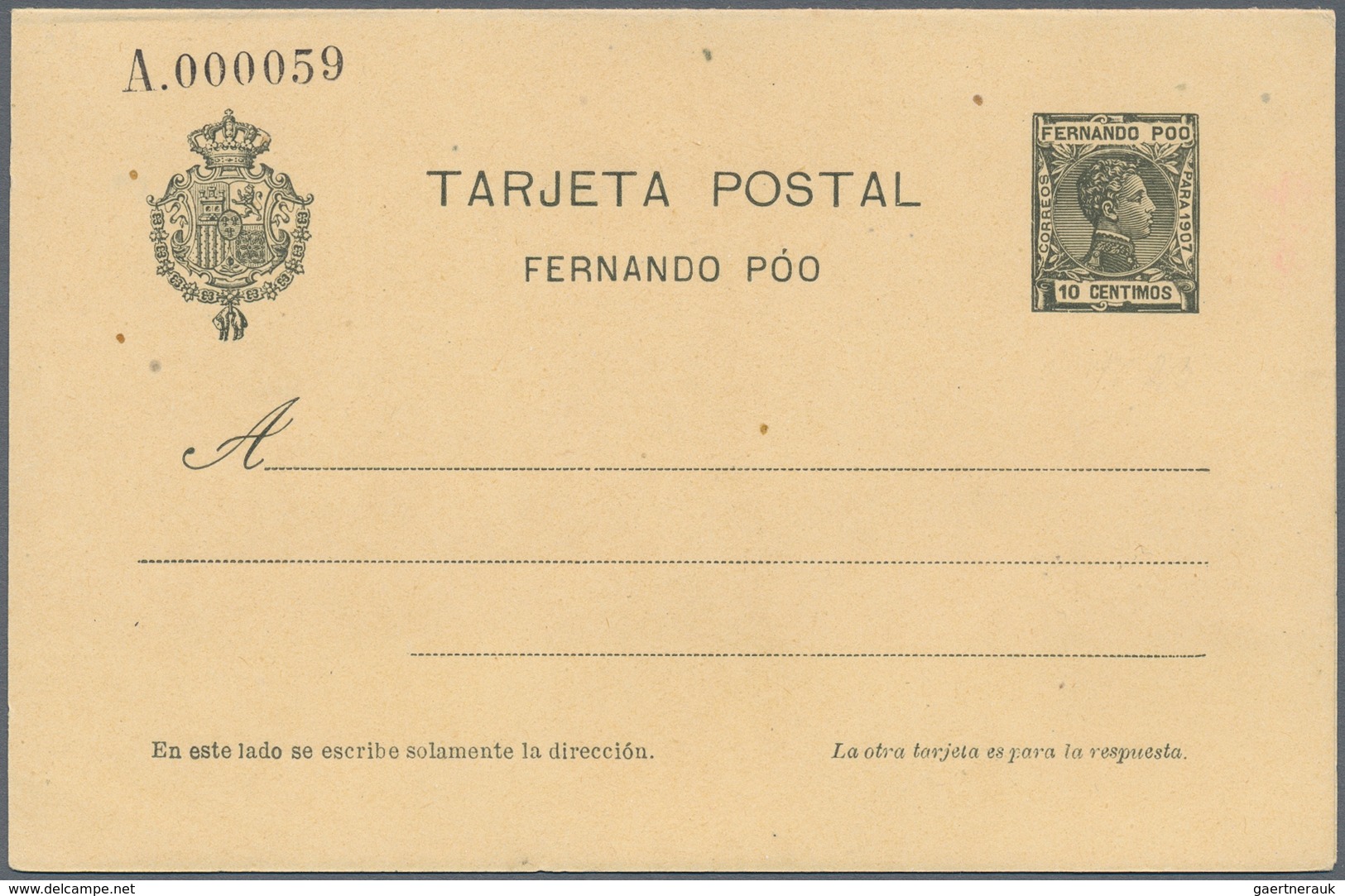 Spanien - Ganzsachen: 1903/1907. Lot Of 3 Postcards And 3 Reply Cards Alfonso XIII "Fernando Poo": I - 1850-1931