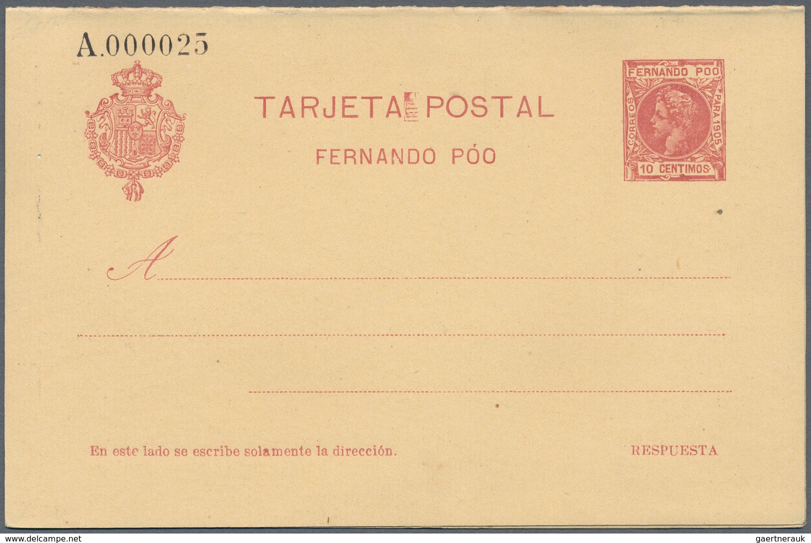 Spanien - Ganzsachen: 1903/1907. Lot of 3 postcards and 3 reply cards Alfonso XIII "Fernando Poo": I