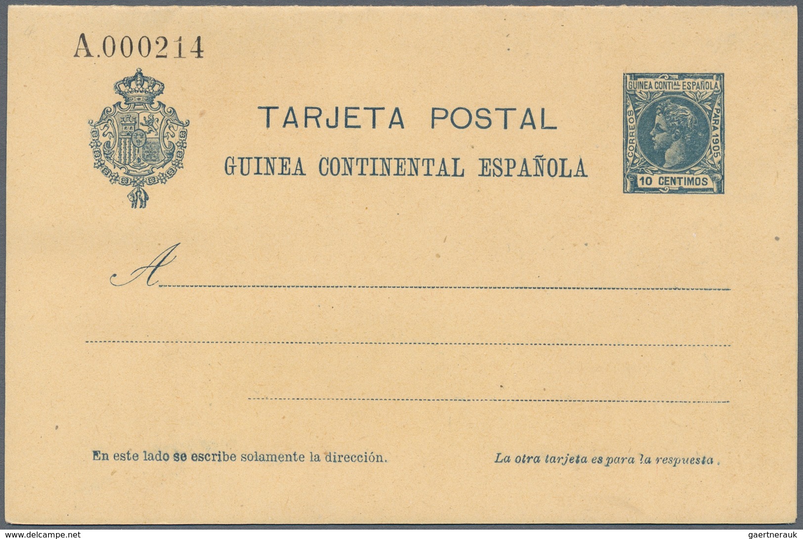 Spanien - Ganzsachen: 1903/1907. Lot of 2 postcards and 3 reply cards Alfonso XIII "Guinea": Infante