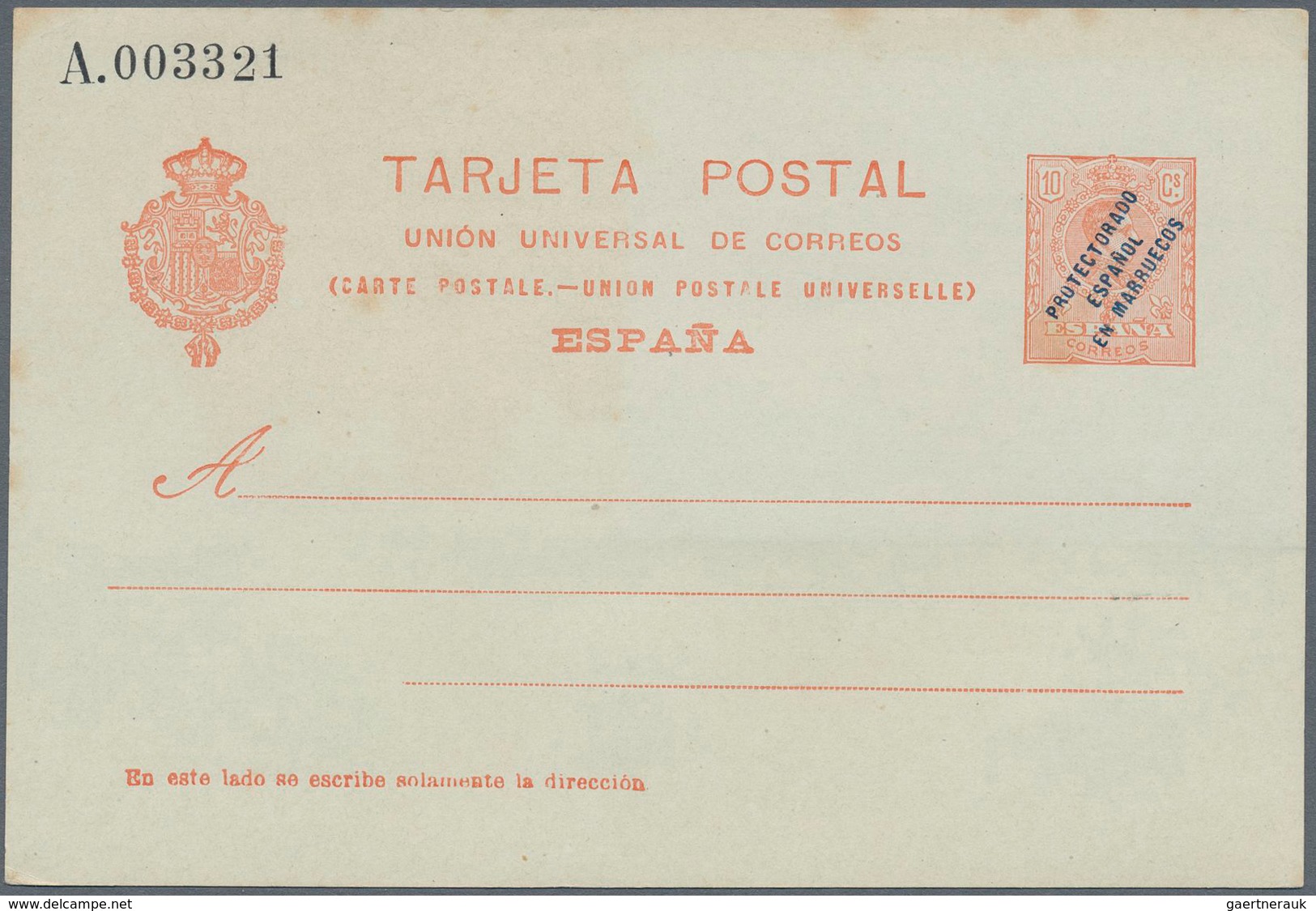 Spanien - Ganzsachen: 1916. Lot Of 3 Postcards Alfonso XIII Medallón "Protectorado Espanol En Marrue - 1850-1931