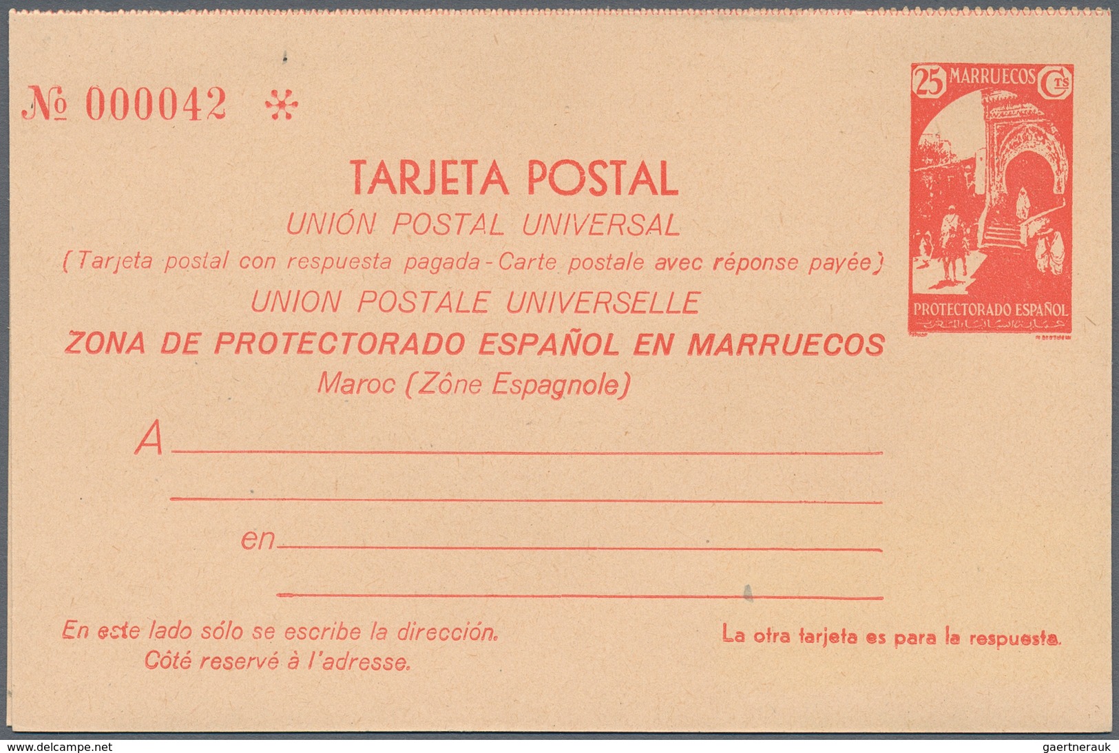 Spanien - Ganzsachen: 1933/1935. Lot Of 2 Entire Cards "Zona De Protectorado Espanol En Marruecos": - 1850-1931