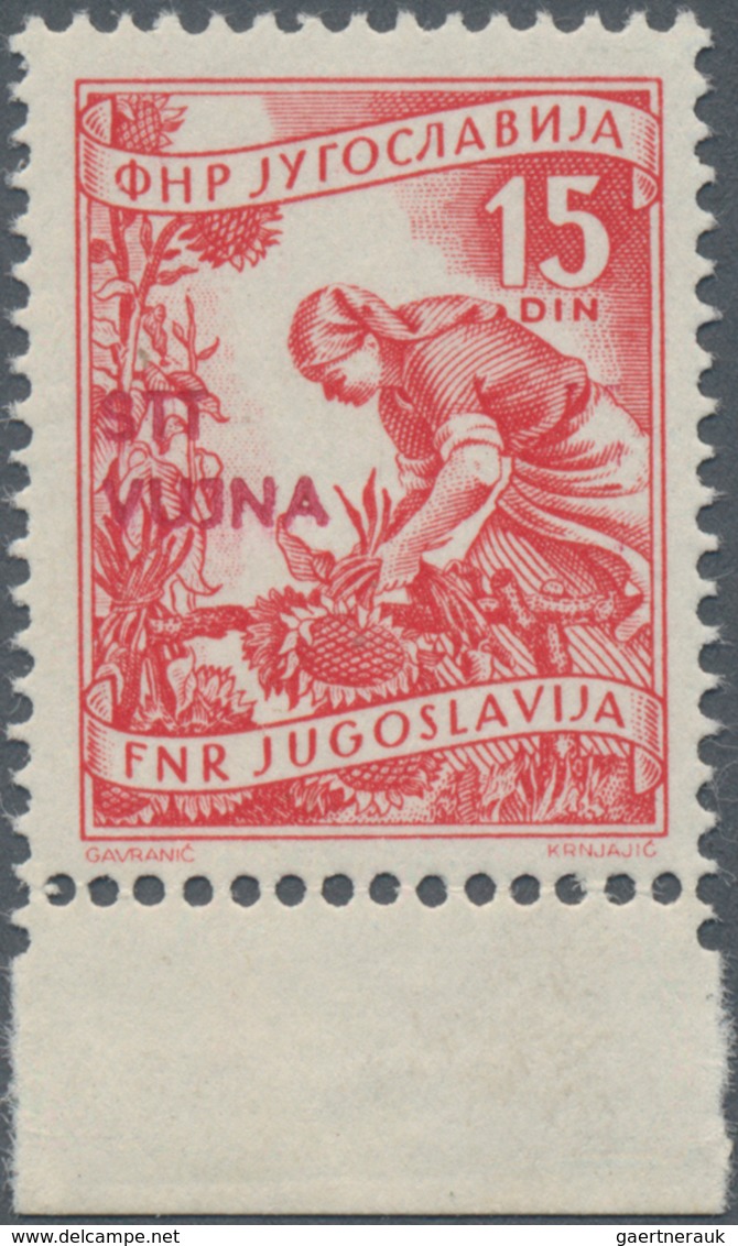 Triest - Zone B: 1953, Yugoslavia Definitive 15din. Red (farmer With Sunflowers) In Scarce TYPE II ( - Mint/hinged