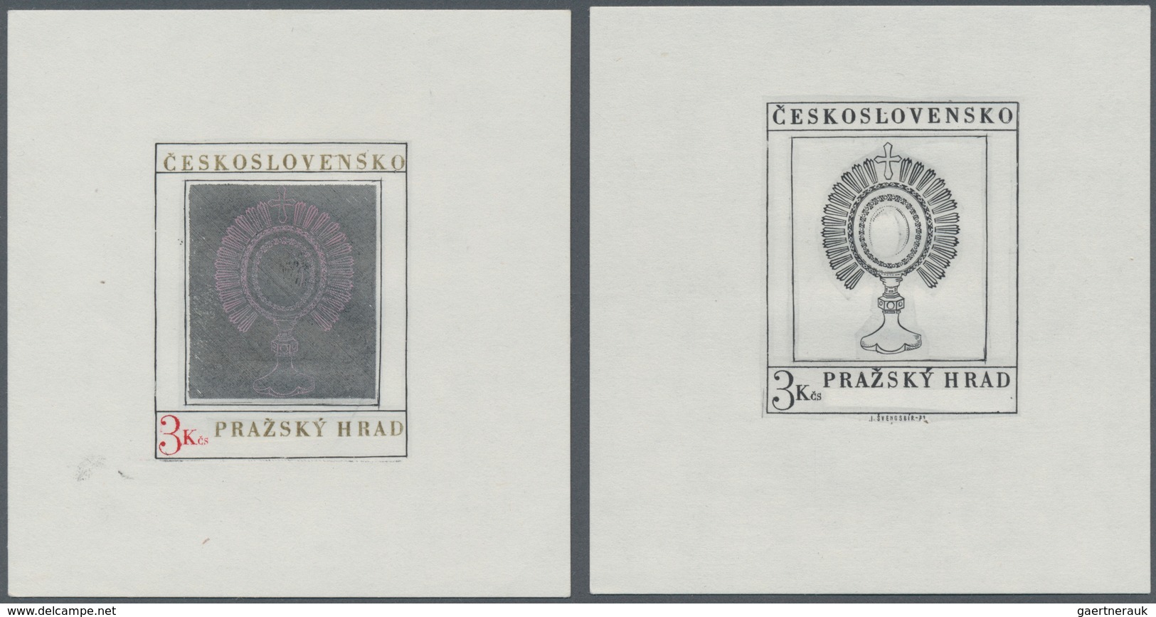 Tschechoslowakei: 1971/1973, Prague Hradčany, Eleven Imperforate Progressive Proofs Incl. Three Comb - Briefe U. Dokumente