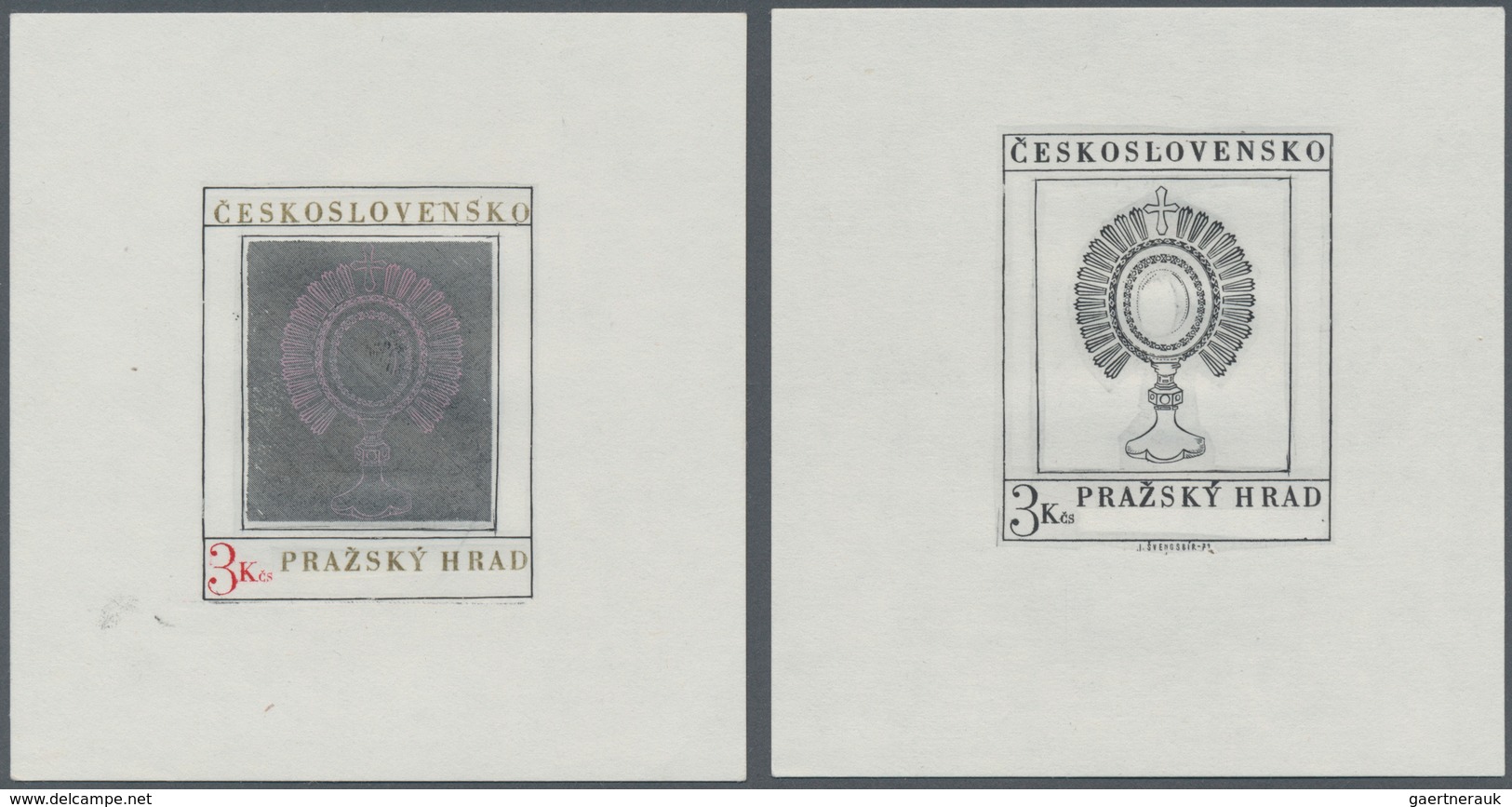 Tschechoslowakei: 1971/1973, Prague Hradčany, Eleven Imperforate Progressive Proofs Incl. Three Comb - Covers & Documents