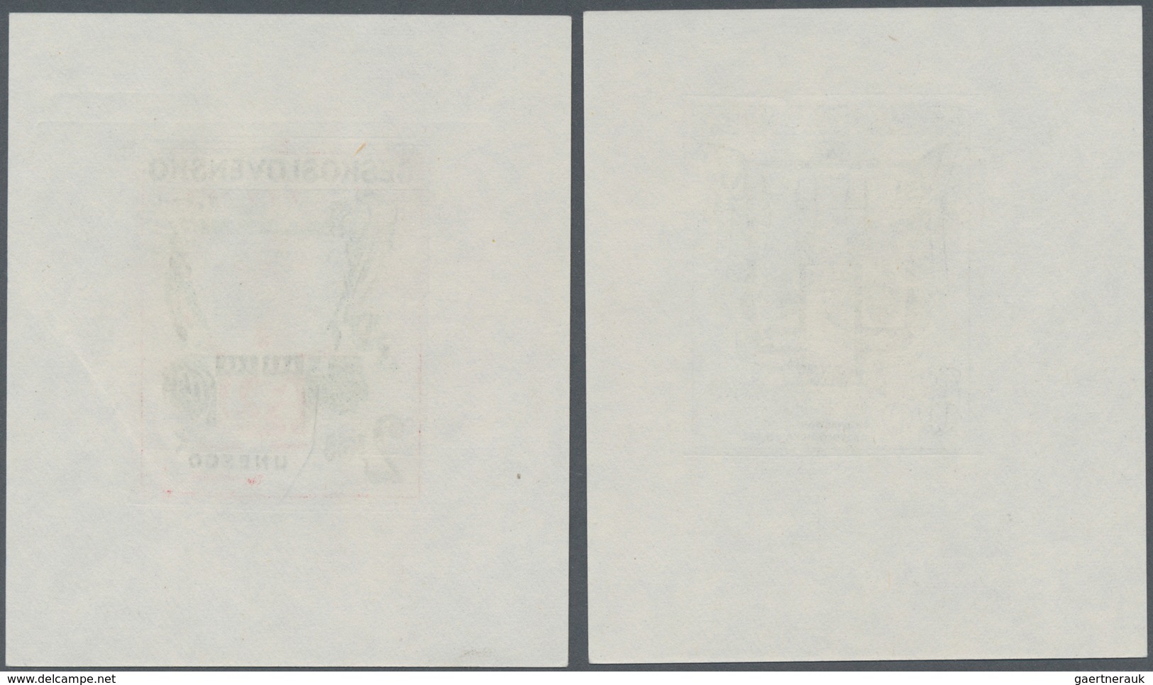 Tschechoslowakei: 1974, Unesco "Hydrological Decade", 60h. And 2kc., Five Imperforate Progressive Pr - Covers & Documents