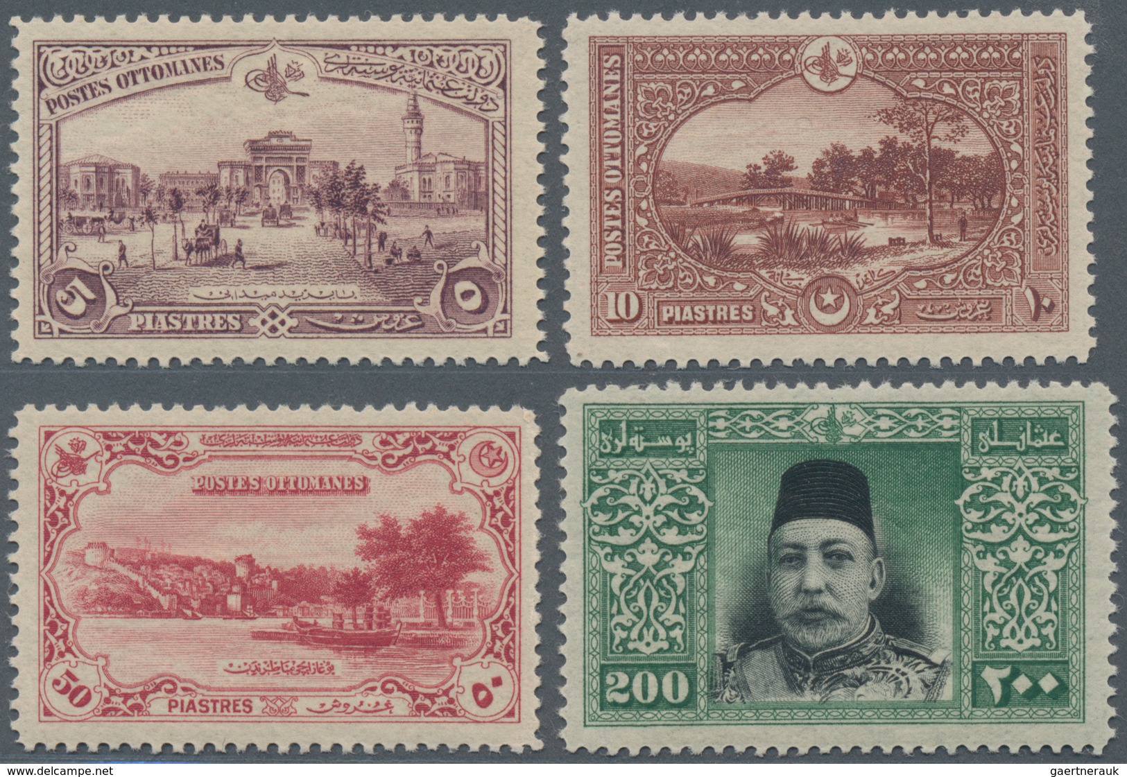 Türkei: 1914, Postage Stamps To 5, 10, 50 And 200 Piaster, Mint NH (M€925,-). - Andere & Zonder Classificatie