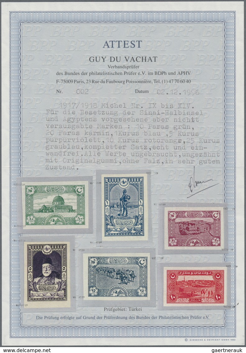 Türkei: 1918, Occupation Of Egypt, Prepared But Not Issued Without Surcharge, 10pa.-25pi., Complete - Andere & Zonder Classificatie