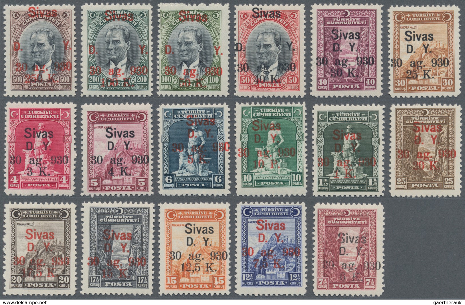 Türkei: 1930, Opening Of Ankara-Sivas Railway, Complete Set Of 22 Values Mint Hinged With Original G - Other & Unclassified