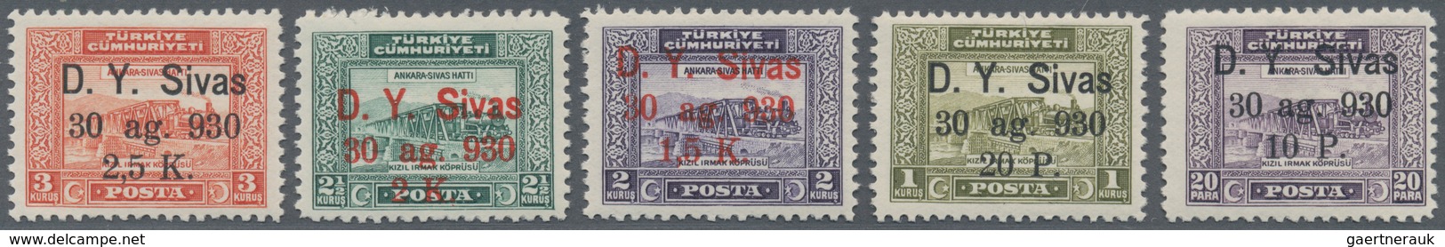 Türkei: 1930, Opening Of Ankara-Sivas Railway, Complete Set Of 22 Values Mint Hinged With Original G - Andere & Zonder Classificatie