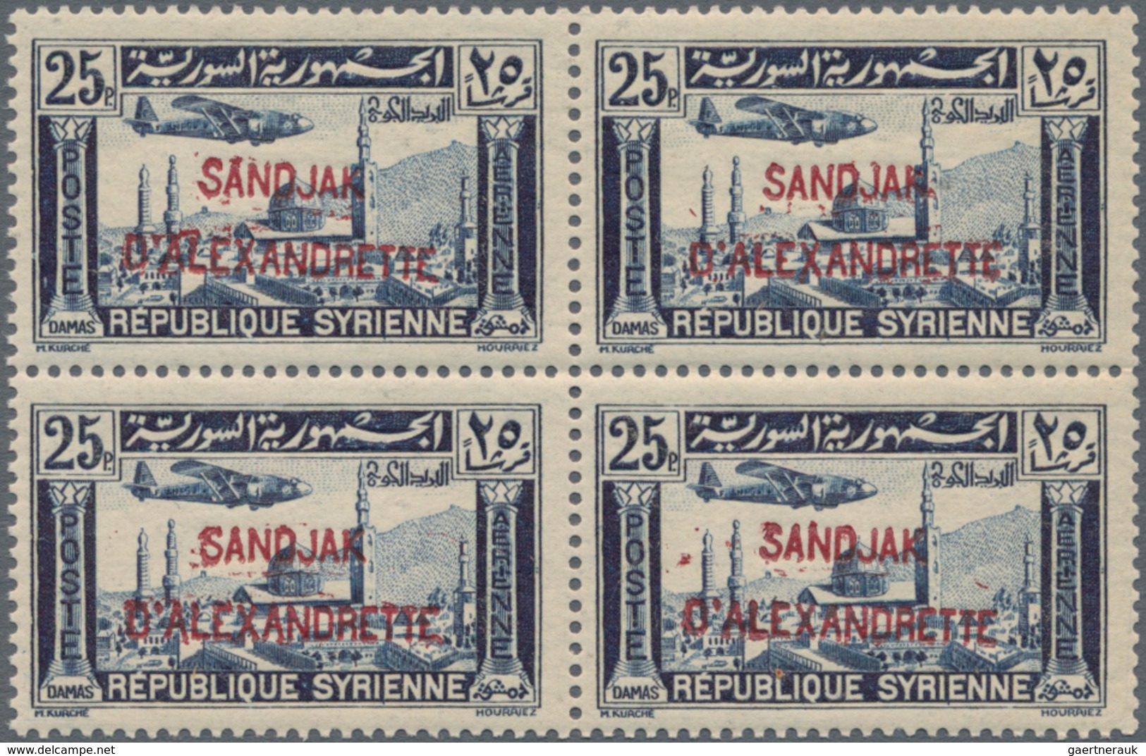 Türkei - Alexandrette: 1938, Syria Airmail Issue With Red Or Black Opt. ‚SANDJAK / D’ALEXANDRETTE‘ C - Ungebraucht