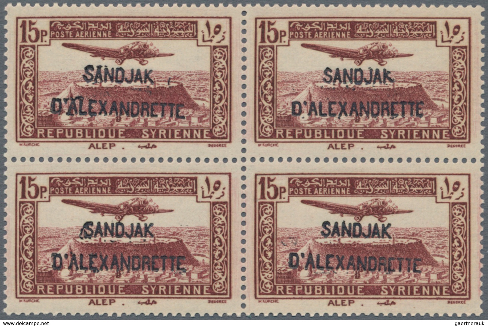 Türkei - Alexandrette: 1938, Syria Airmail Issue With Red Or Black Opt. ‚SANDJAK / D’ALEXANDRETTE‘ C - Ungebraucht