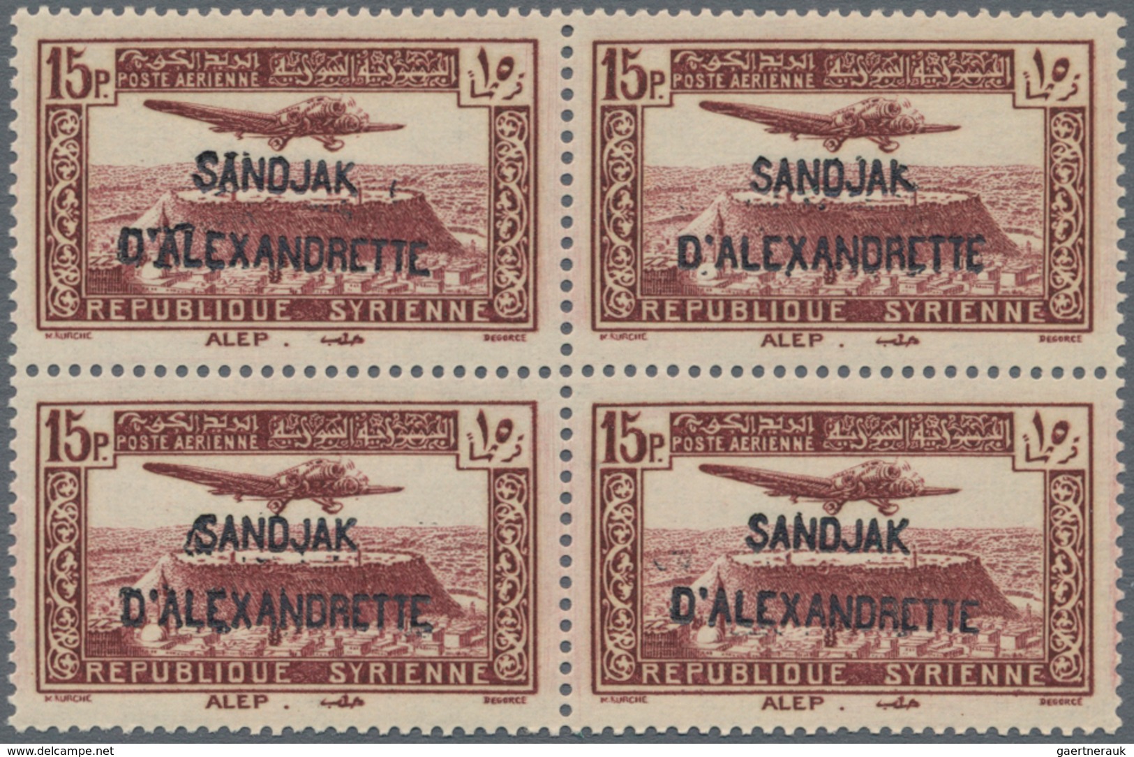 Türkei - Alexandrette: 1938, Syria Airmail Issue With Red Or Black Opt. ‚SANDJAK / D’ALEXANDRETTE‘ C - Ongebruikt