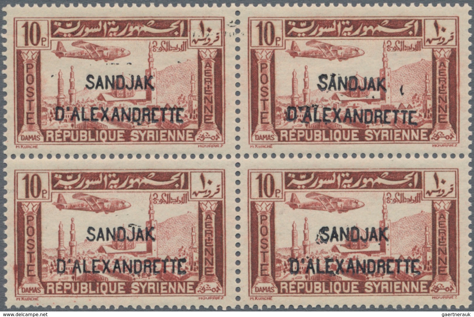 Türkei - Alexandrette: 1938, Syria Airmail Issue With Red Or Black Opt. ‚SANDJAK / D’ALEXANDRETTE‘ C - Unused Stamps