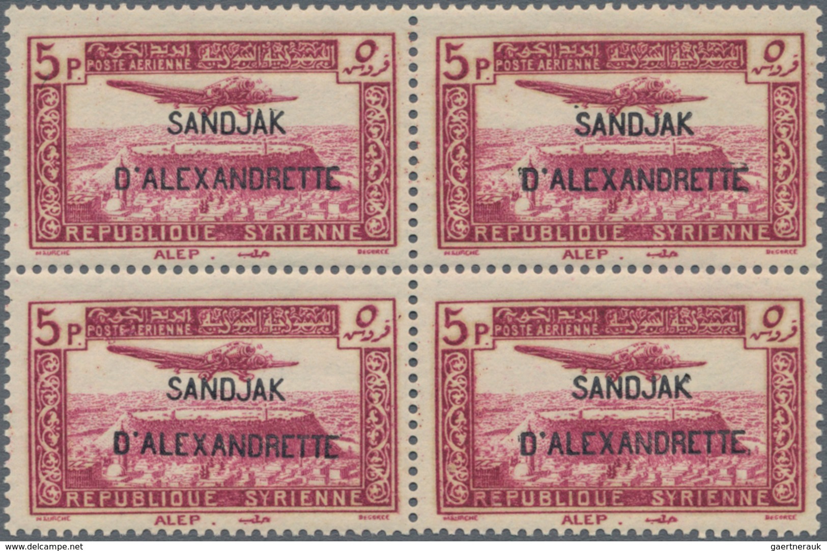 Türkei - Alexandrette: 1938, Syria Airmail Issue With Red Or Black Opt. ‚SANDJAK / D’ALEXANDRETTE‘ C - Ongebruikt