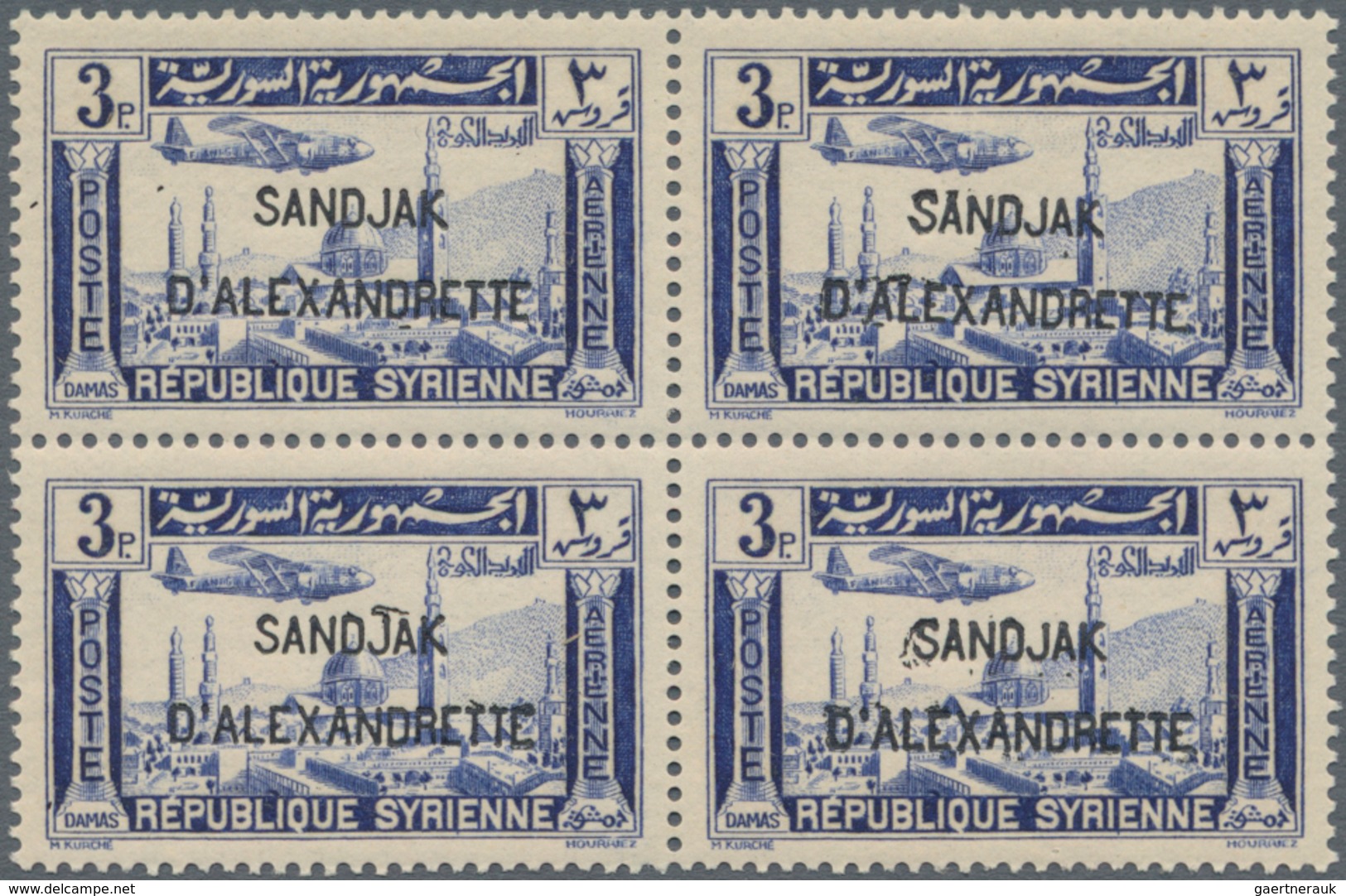 Türkei - Alexandrette: 1938, Syria Airmail Issue With Red Or Black Opt. ‚SANDJAK / D’ALEXANDRETTE‘ C - Unused Stamps