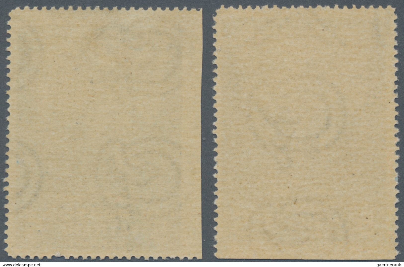 Vatikan: 1945, Relief Organisation For The Victims Of War 5l. Dark Blue Two Stamps IMPERFORATE At Bo - Unused Stamps