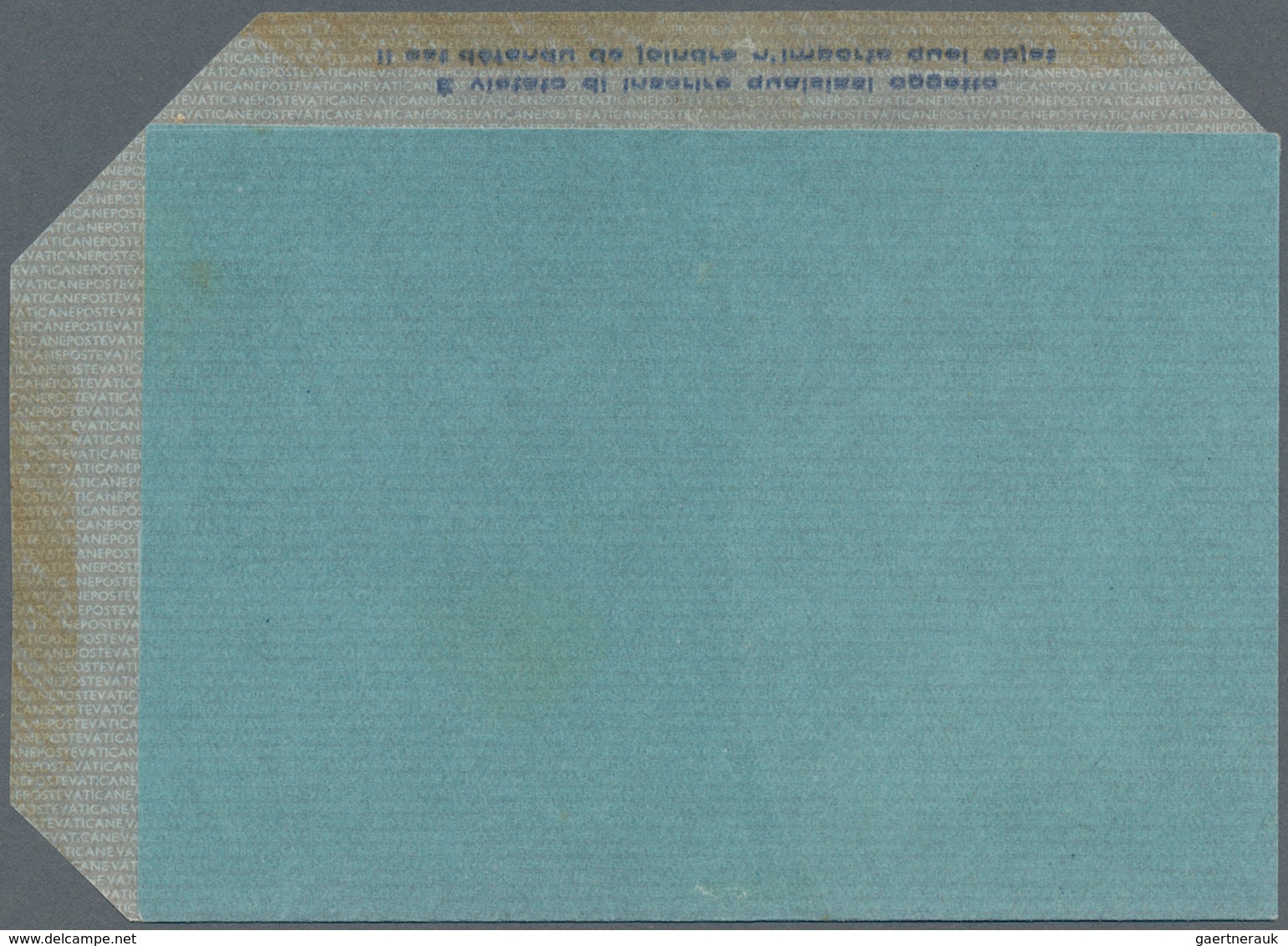Vatikan - Ganzsachen: 1952, Airletter L. 80 "AEROGRAMMA" Blue, Unused, Two Varieties: (1) Missing In - Postal Stationeries