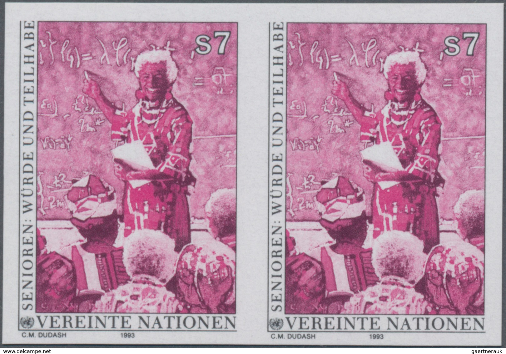 Vereinte Nationen - Wien: 1993, Würde Und Teilhabe Für Senioren 7 S. 'Seniorin Erteilt Unterricht' I - Unused Stamps