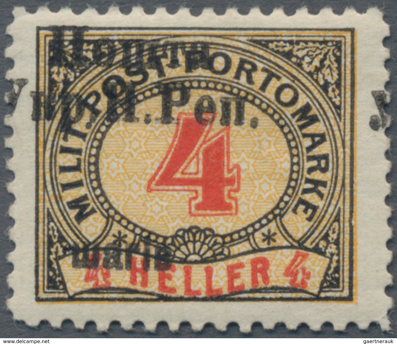 Westukraine: 1919, Overprint On 4 H. Postage Due With Double Overprint And Varity "Scharib" For "Sch - Ukraine