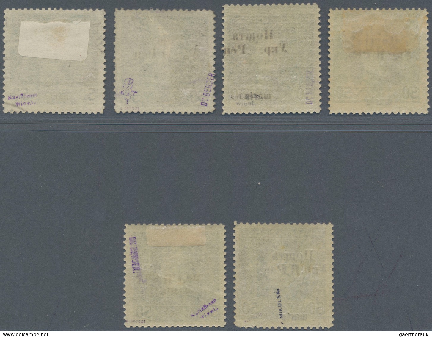 Westukraine: 1919, Postage Stamp. Austrian-Hungarian Field Post With Overprint 50 Schahi: Lot Of 6 V - Ukraine