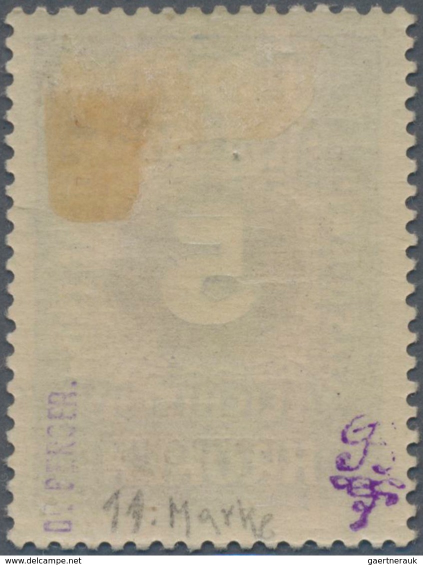 Westukraine: 1919, Overprint On 5 Kr. Ultramarine, Very Fresh, Very Rare Stamp With Varity "thin 'y - Oekraïne