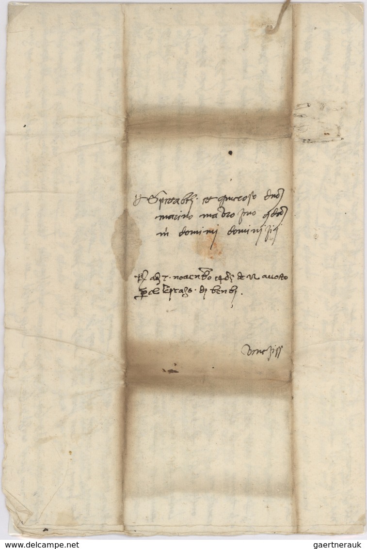 Zypern - Vorläufer: 1485, Folded Envelope From Aleppo To Venezia Viy Cypro Ms. "spectabili Et Genero - Andere & Zonder Classificatie