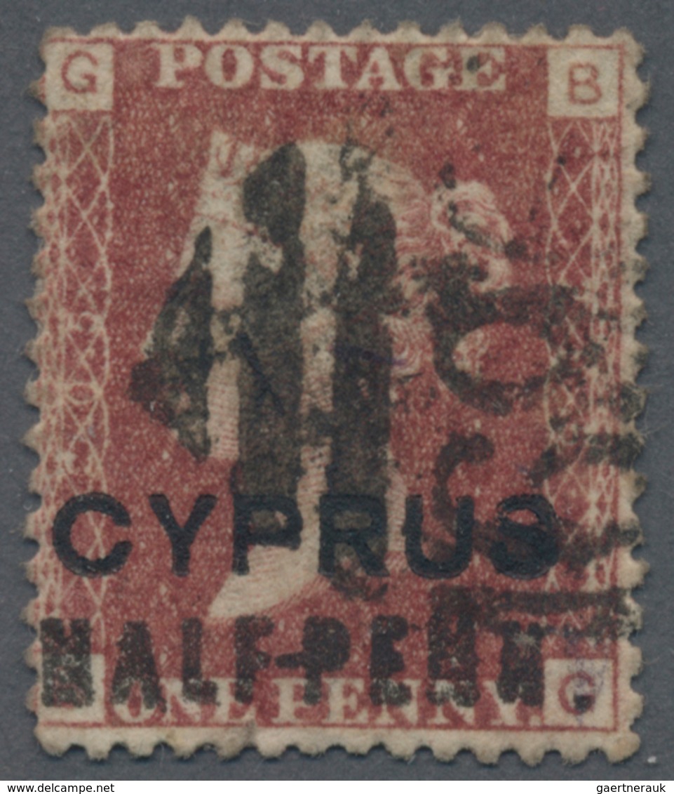 Zypern: 1881, 'HALF-PENN(Y)' On 1d Red, Plate 205, Type 3 (18mm) Surcharge, Lettered 'BG' And Showin - Other & Unclassified