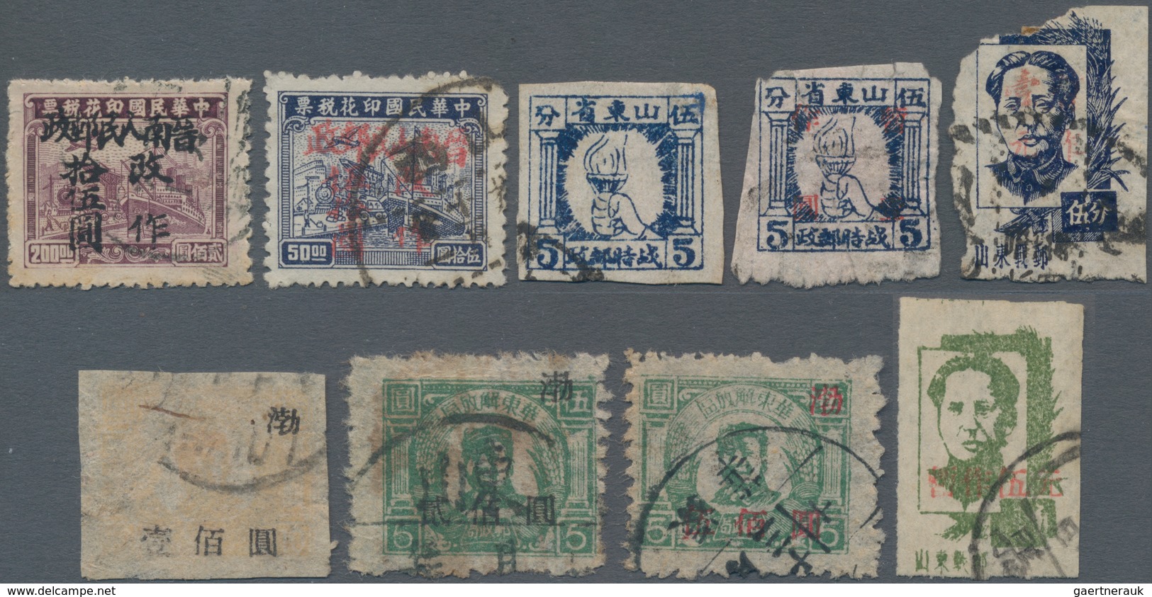 China - Volksrepublik - Provinzen: China, Liberated Area, Small Collection Of Used Stamps From East - Andere & Zonder Classificatie