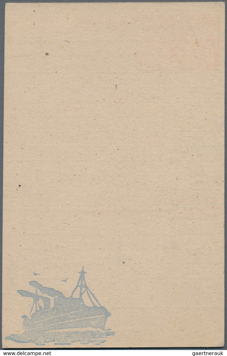 China - Volksrepublik - Provinzen: Lü-Da, 1949, Stationery Card $10 Carmine With Blue Corner Image " - Otros & Sin Clasificación