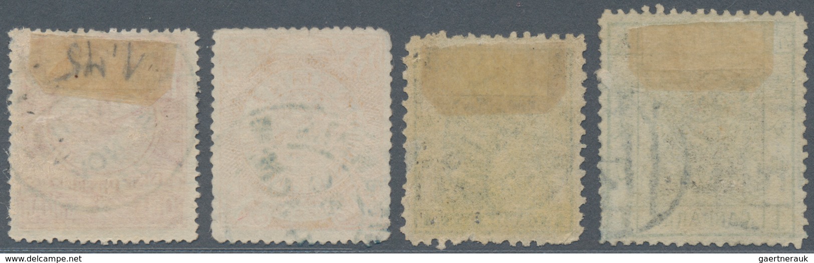 China: 1882/1902, Large Dragon Wide Margin 1 Ca. Light Green, Canc. Blue Seal Peking, Also Three Lat - 1912-1949 República