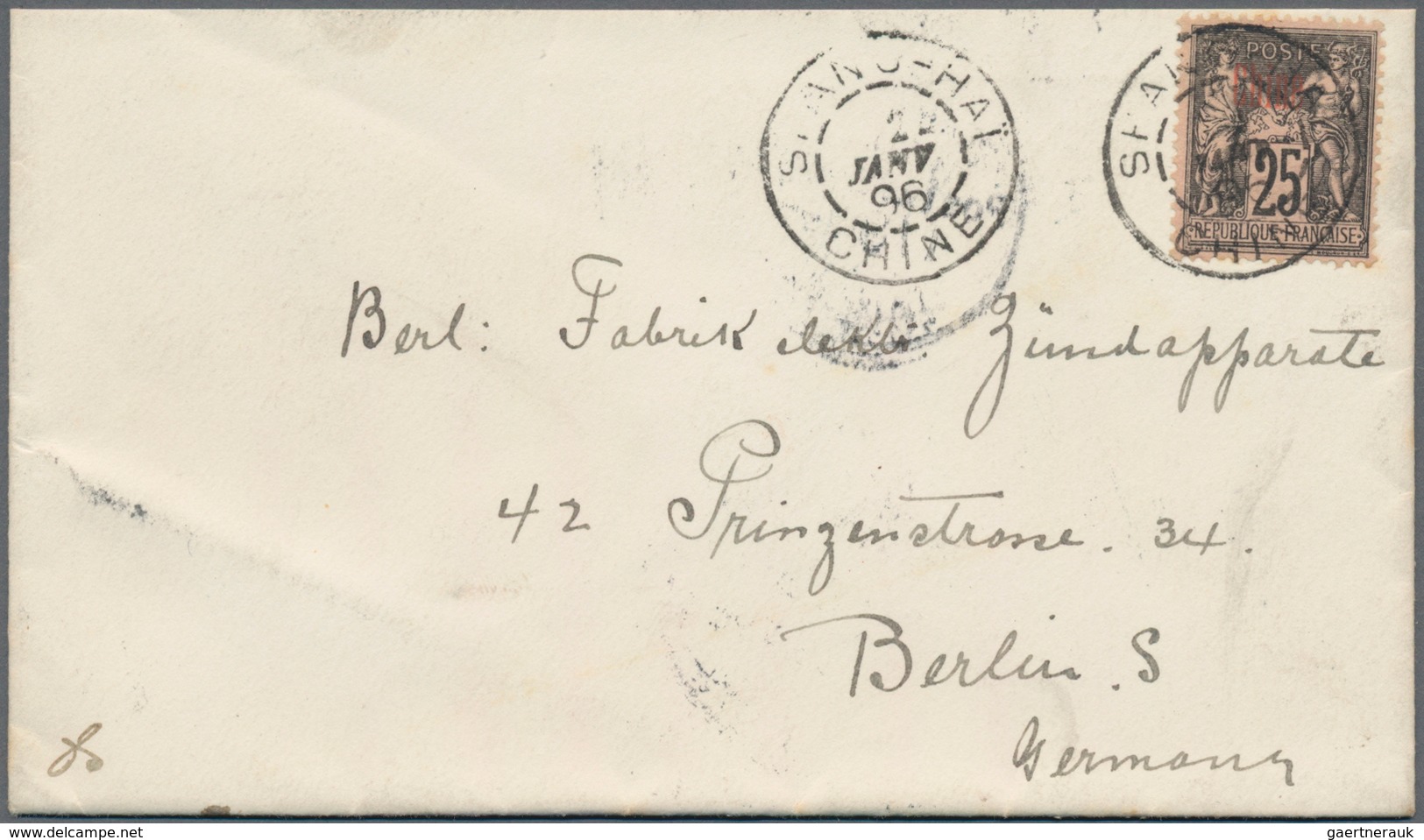China: 1896, "CUSTOMS NINGPO JAN 22 96" On Reverse On Small Cover With Oval Emboss "CUSTOM HOUSE / N - 1912-1949 République