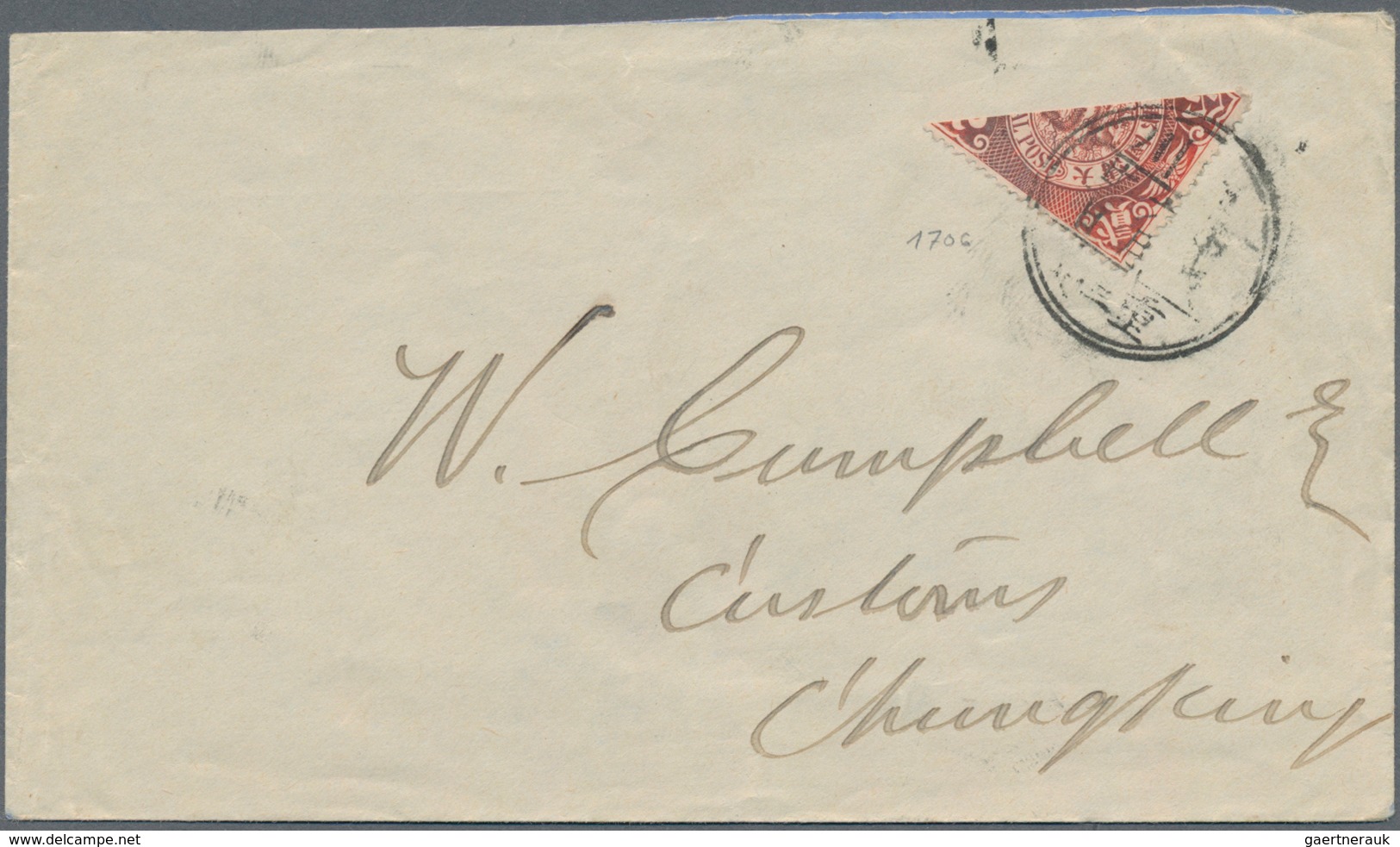 China: 1904, Chungking Provisional, Coiling Dragon 2 C. Bisect Tied Lunar Dater "Chungking -.6.22" T - 1912-1949 République