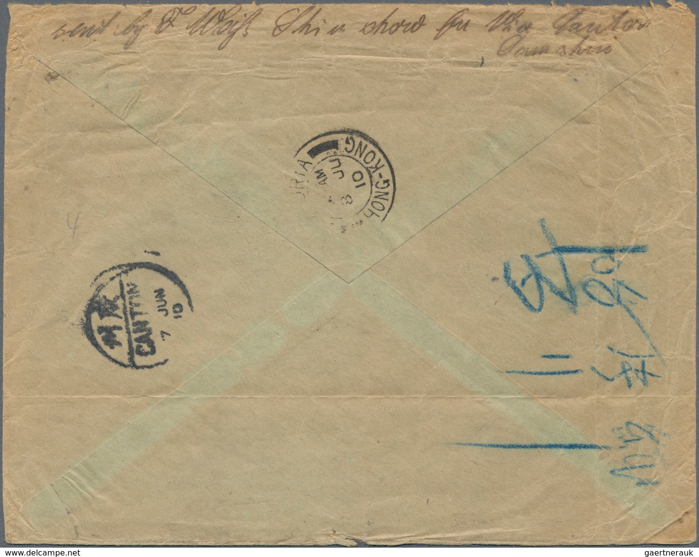 China: 1908, Coiling Dragon 10 C. Ultra Tied Boxed Bilingual "CHIUCHOW -4.27" To Cover To Dahlem Nea - 1912-1949 République