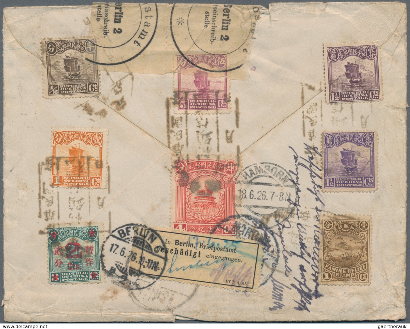 China: 1926, Letter From WUTING, Bearing Red "REGISTERED" With Chinese Characters And Label "R - No. - 1912-1949 República