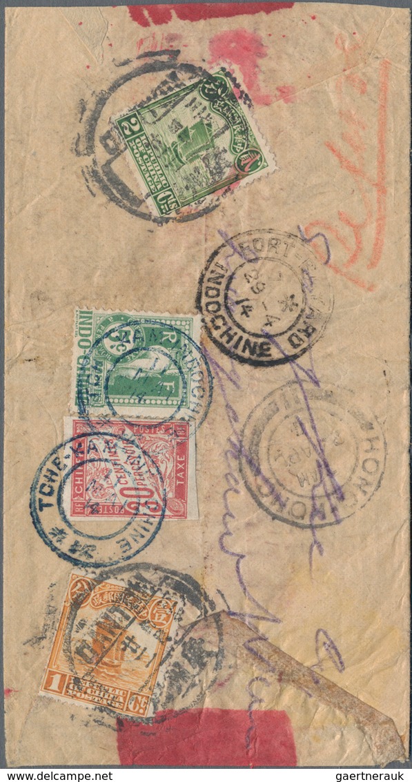 China: 1913, Junk London Printing 1 C., 2 C. Tied Boxed Bilingual "CANTON 3.4.22" To Reverse Of Red- - 1912-1949 République