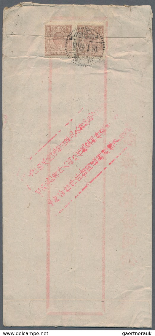 China: 1932/47, Two Covers With Special Instructional Marks: Single Line "strenghten The Nation By S - 1912-1949 République