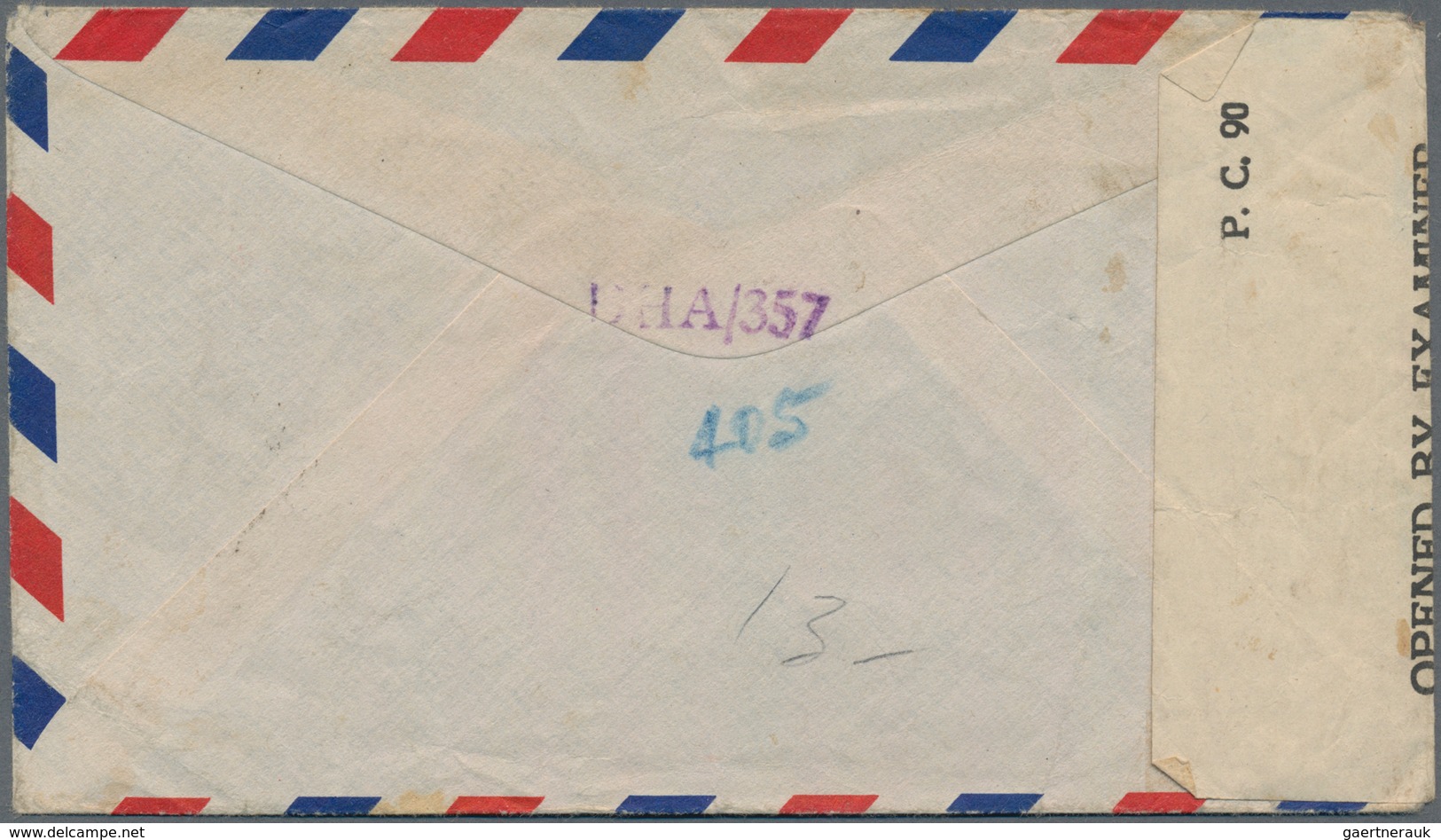 China: 1945 Censored Airmail Envelope From Kunming To Paris, France 'to England Via Calcutta/Egypt' - 1912-1949 République