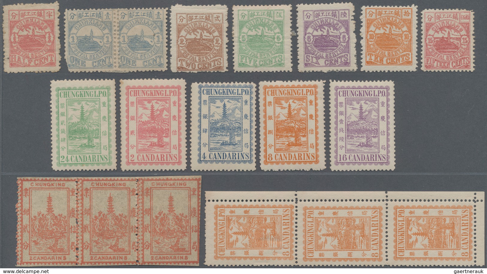China - Lokalausgaben / Local Post: 1892/96, Chinkiang, Chungking And Wuhu, Three Sets, Unused Mount - Other & Unclassified