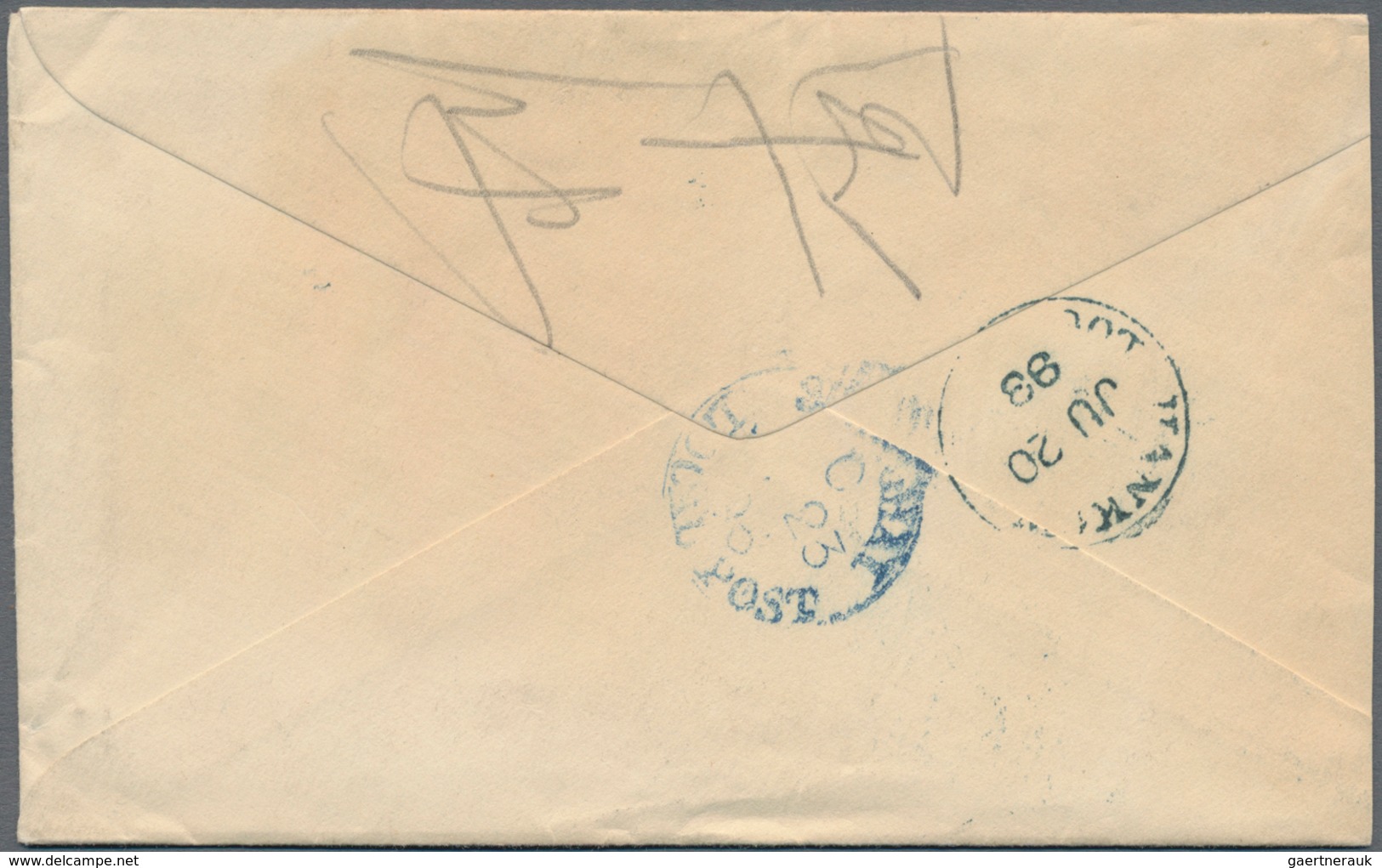 China - Lokalausgaben / Local Post: Hankow, 1893, 5 C. Green Canc. Full Strike Blue "HANKOW C JUN 20 - Other & Unclassified