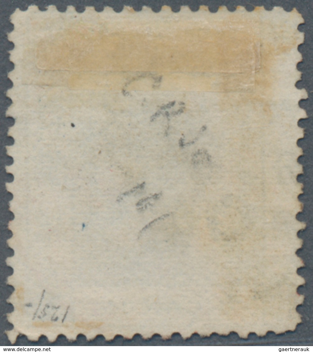 China - Shanghai: 1875, 1 Cand. In Blue On 6 Cds. Slate, Canc. Full Strike Small Red Garter Type (Ch - Other & Unclassified