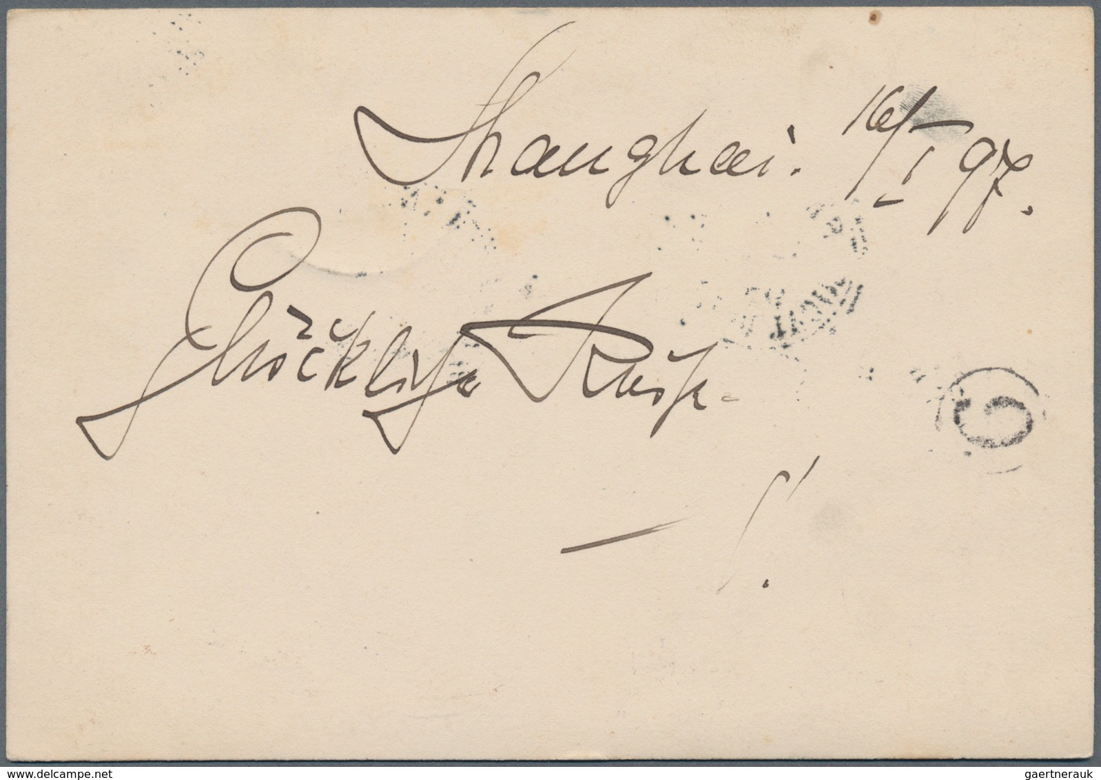 China - Shanghai: 1894, Stationery Card 1 Ca. Brown Canc. "SHANGHAI LOCAL POST JA 16 97" W. Address - Autres & Non Classés