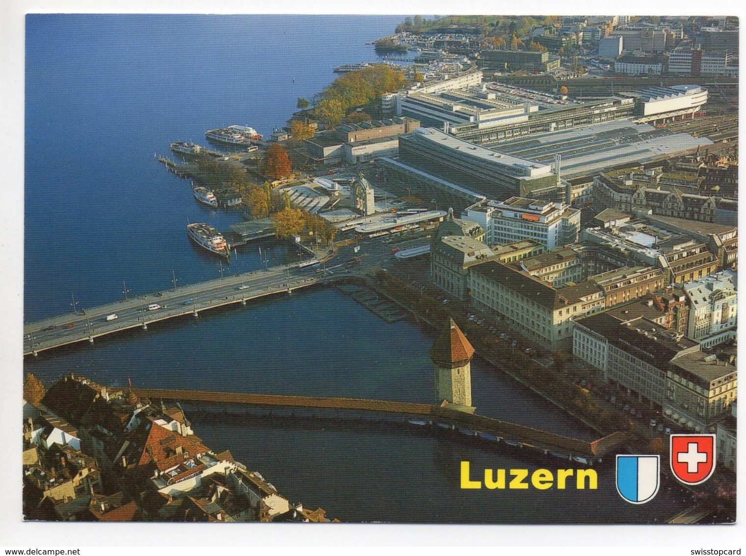 LUZERN Flugaufnahme Neuer Bahnhof Einweihung Feb. 1991 - Lucerne