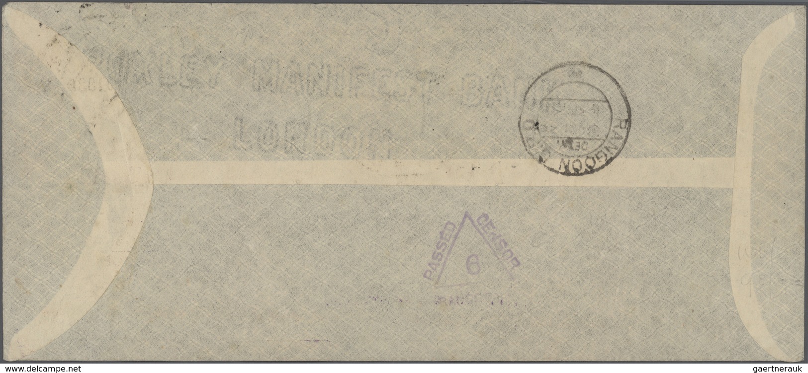 China - Flugpost: 1939, FFC CNAC Chungking-Rangoon/Burma: Great Wall Airmails 50 C., $1 Etc. Total $ - Other & Unclassified