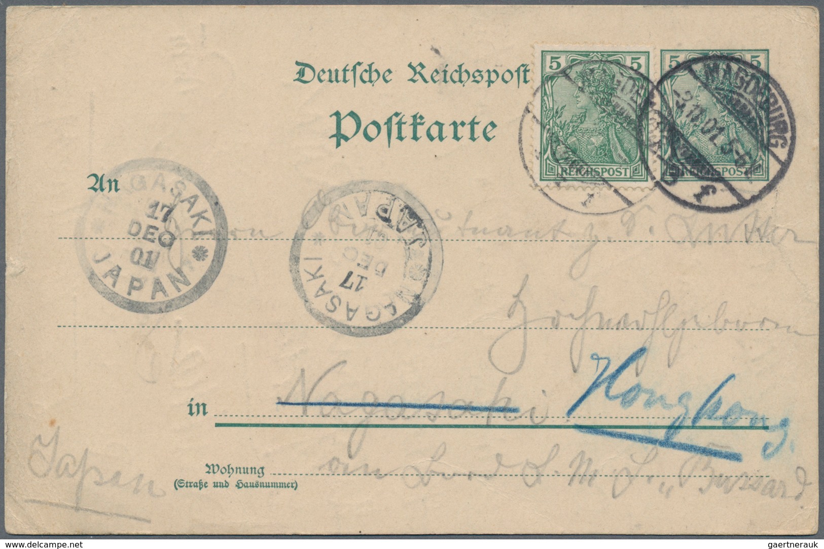 China - Incoming Mail: 1899, Germany, Bavaria 10 Pf. Tied "NUERNBERG 6 JAN 99" To Multi-colour Litho - Other & Unclassified