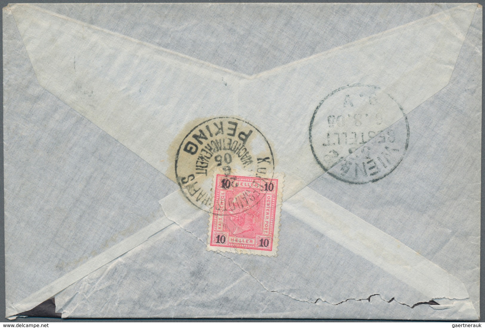 China - Fremde Postanstalten / Foreign Offices: Austria, 1905, 10 K. Rose Tied "K.u.K. GESANDSCHAFTS - Other & Unclassified