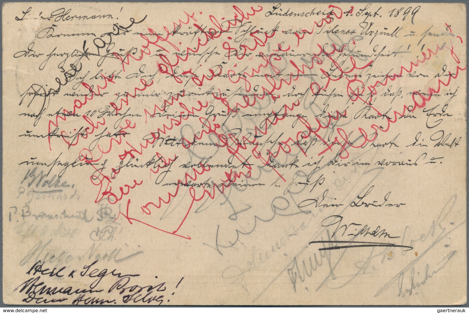 China - Fremde Postanstalten / Foreign Offices: France, 1899, UPU Card Germany "LÜDENSCHEID 1.9.99" - Autres & Non Classés