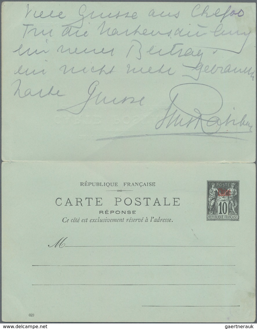 China - Fremde Postanstalten / Foreign Offices: France, 1901, UPU Reply Card 10 C. Canc. "CHEFOU 4 D - Other & Unclassified